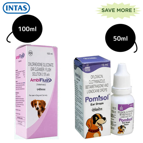 Instas Ambiflush Ear Cleanser (100ml)and Intas Pomisol ear drops (15ml) Combo