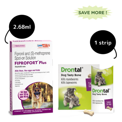 Deworming and Tick & Flea Control spot on combo for Large Dogs (20-40Kg0