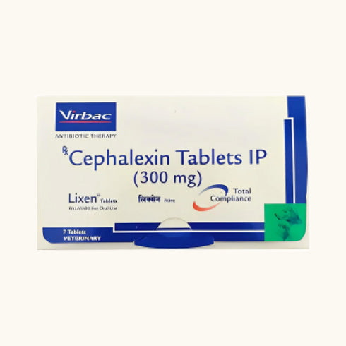 Virbac Lixen Palatab (Cephalexin) for Dogs & Cats (Pack of 7 Tablets)
