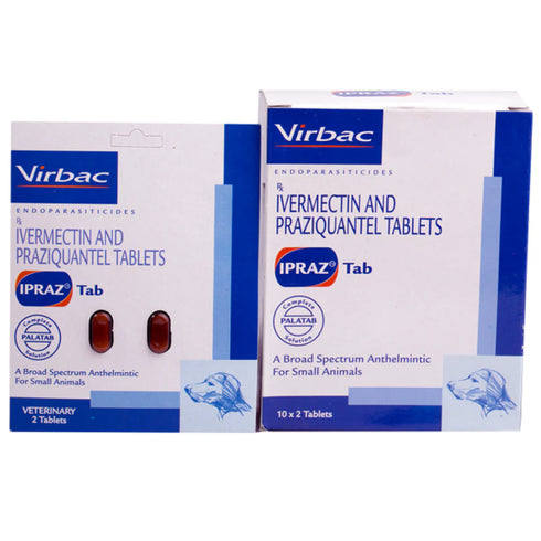 Virbac Ipraz Dewormer and Nutirch Multi Vitamin Tablets for Dogs Combos