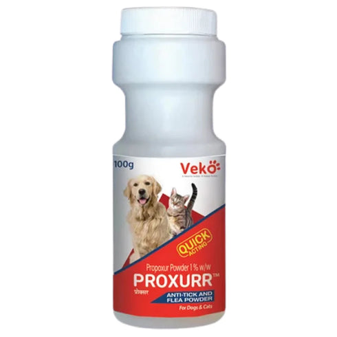 Veko Proxurr Powder (100g) and Radicate Cat Tick & Flea Control spot on Combo