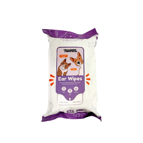 Pawpaya Ear Wipes for Dogs & Cats | 25 Wipes