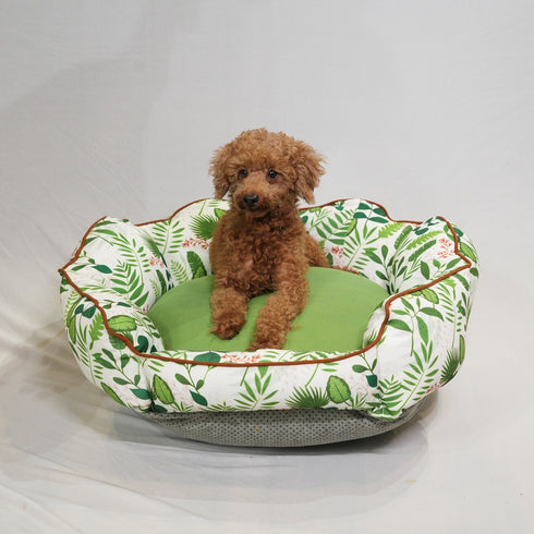 UNLEASH Foliage Print Pet Dog Bed