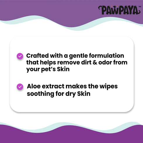 Pawpaya Ear Wipes for Dogs & Cats | 25 Wipes