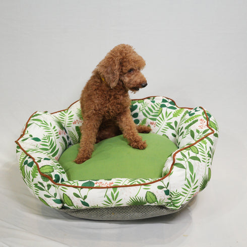 UNLEASH Foliage Print Pet Dog Bed