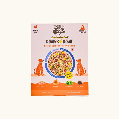 Homiee and Ginger power bowl - Chicken & Barley fresh food for dogs