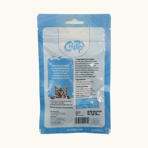CHIPPI REAL TUNA CUBES CAT TREATS 40GM