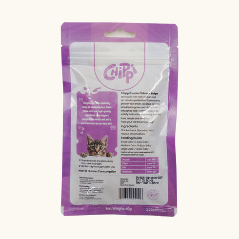 CHIPPI TENDER CHICKEN STRIPS CAT TREATS 40GM
