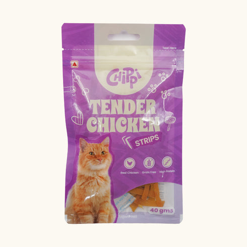 CHIPPI TENDER CHICKEN STRIPS CAT TREATS 40GM