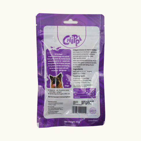 CHIPPI CHICKEN CARROT CUBES DOG TREATS 80GM
