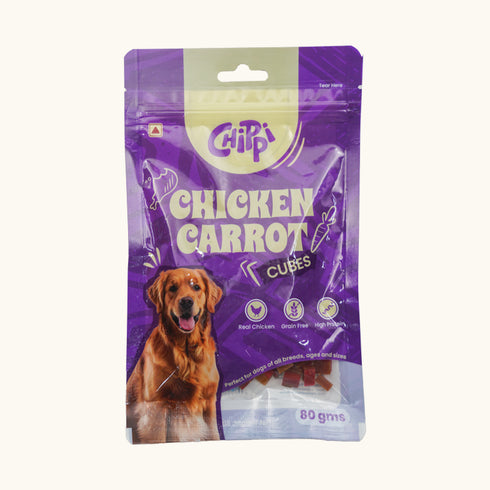 CHIPPI CHICKEN CARROT CUBES DOG TREATS 80GM