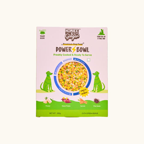 Homiee and Ginger power bowl Paneer & Veggies fresh food for dogs
