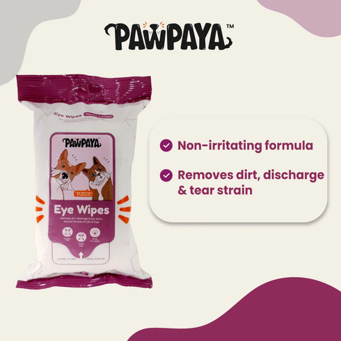 Pawpaya Eye Wipes for Dogs & Cats | 25 Wipes