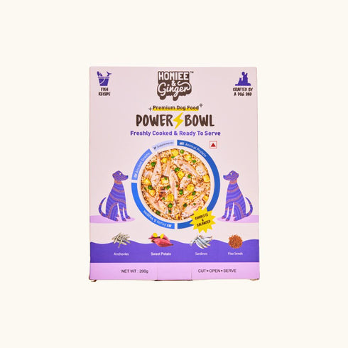 Homiee and ginger power bowl fish recipe ready to serve 200gm dog food