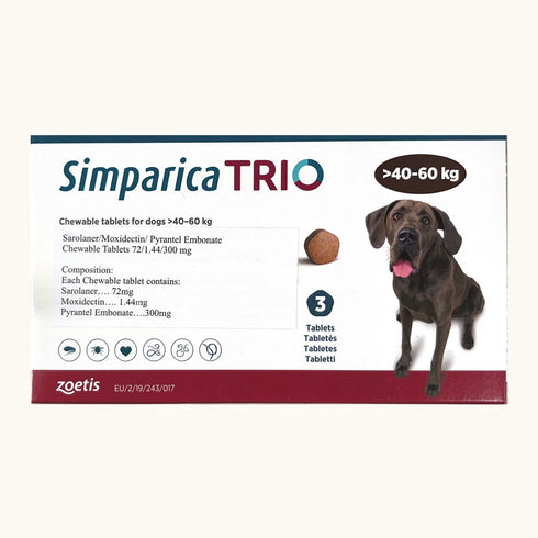 Zoetis Simparica Trio Dog Tick and Flea Control Tablet