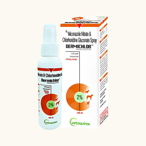 Vetoquinol dermichlor Antibacterial Antifungal Spray for Dogs & Cats