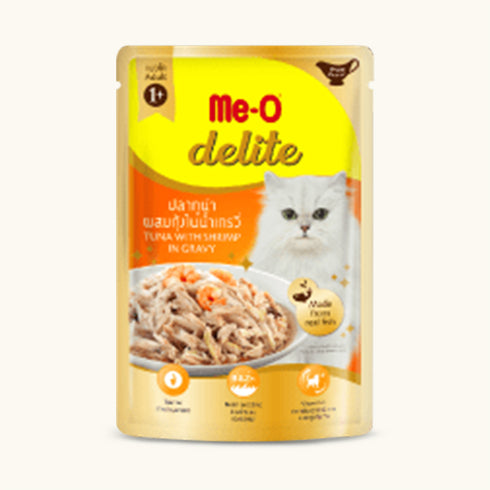 Me-O Delite Tuna with Shrimp in Gravy Cat Wet Food