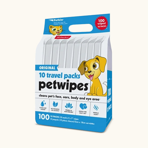 Petkin Travel Pack Pet Wipes - 100 Pcs