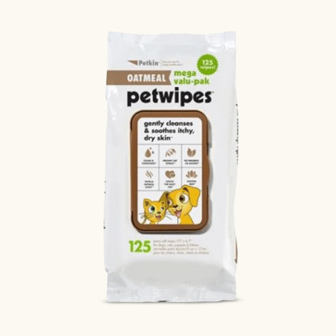 Petkin Oatmeal Value Pack Pet Wipes - 125 Pcs