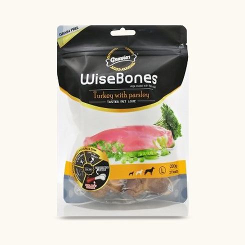 Gnawlers WiseBones Turkey with Parsley Dog Treats