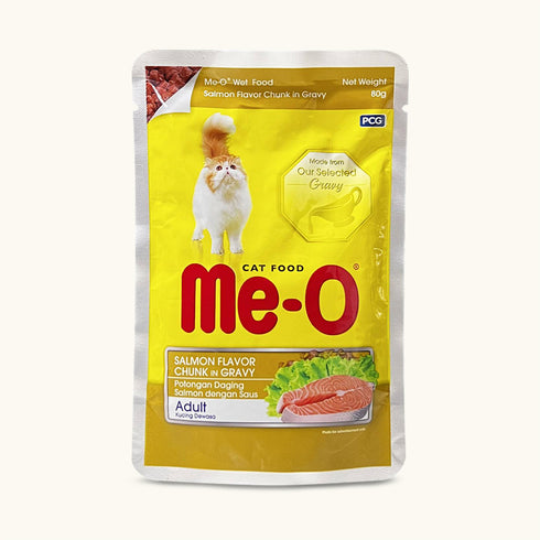 Me-O Salmon in Chunk in Gravy Pouch Adult Cat Wet Food