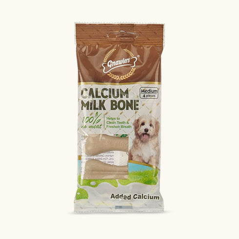 Gnawlers Calcium Milk Bone Dog Treats - Medium