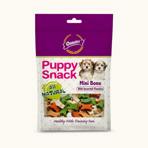 Gnawlers Puppy Snack Mini Bone Assorted Flavoured Dog Treats