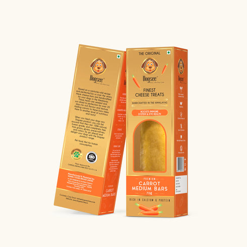 Dogsee Singles Carrot Medium: Long-lasting Dental Chew for Medium Dogs