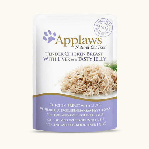Applaws Natural Tender 55% Chicken Breast with Liver in Jelly Wet Cat Food - 70 g