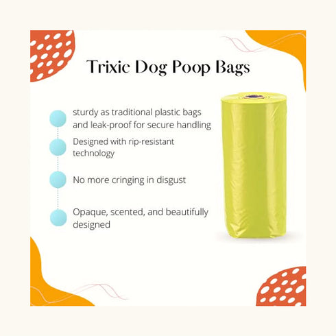 Trixie Poop Bags for Dogs. Lemon Scented (Yellow)