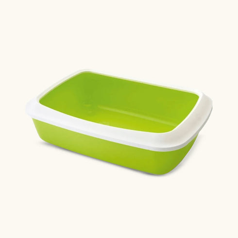 Savic IRIZ Cat Litter Tray with Rim - Lemon Green