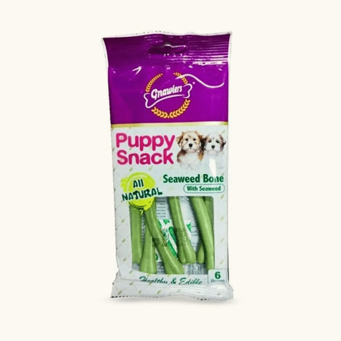 Gnawlers Puppy Snack Seaweed Bone Dog Treats