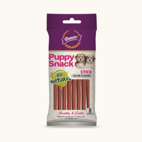 Gnawlers Puppy Snack Stick Bacon Flavoured Dog Treat
