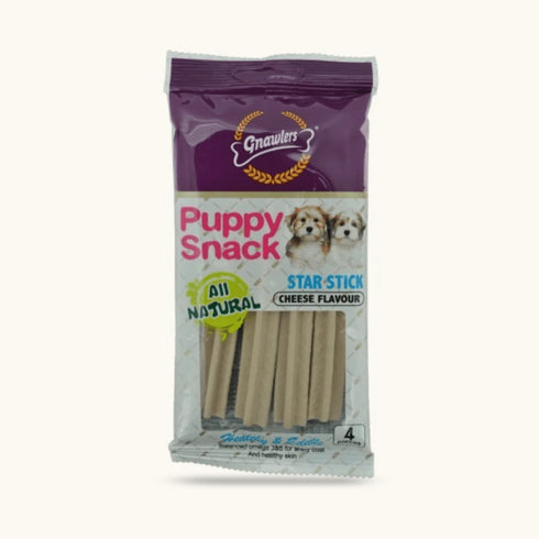 Gnawlers Puppy Snack Star Stick Cheese Flavoured Dog Treats