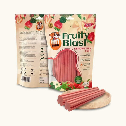 First Bark Fruity Blast Strawberry Dog Treats- 225 gm