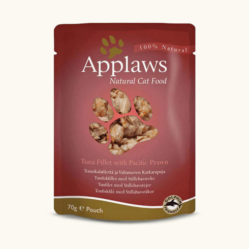 Applaws Natural Tuna Fillet with Pacific Prawn in Broth Wet Cat Food - 70 g