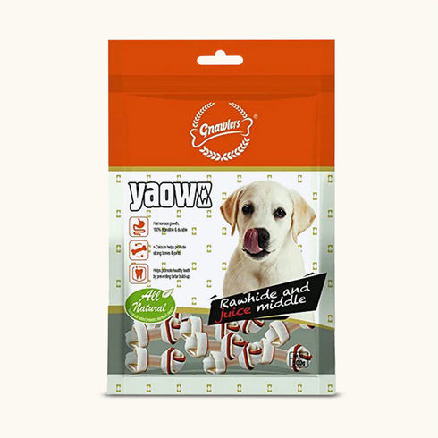 Gnawlers Yaowo Knotted Chicken And Liver Dog Treats