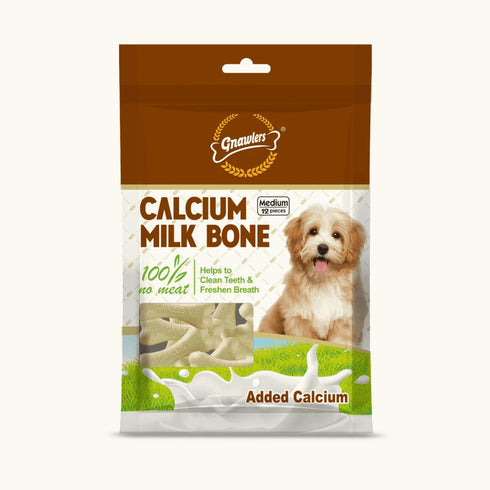 Gnawlers Calcium Milk Bone Dog Treats - Medium