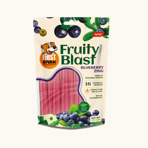 First Bark Fruity Blast Blueberry Zing Dog Treats- 225 gm