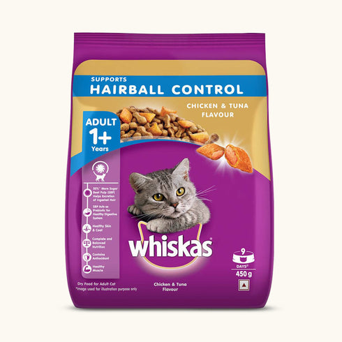 Whiskas Hairball Control Chicken & Tuna Adult (1+ Years) Cat Dry Food