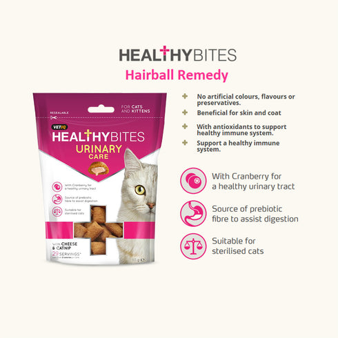 VETIQ Healthy Bites Urinary Care With Cheese & Catnip Treats for Cats & Kittens-65g