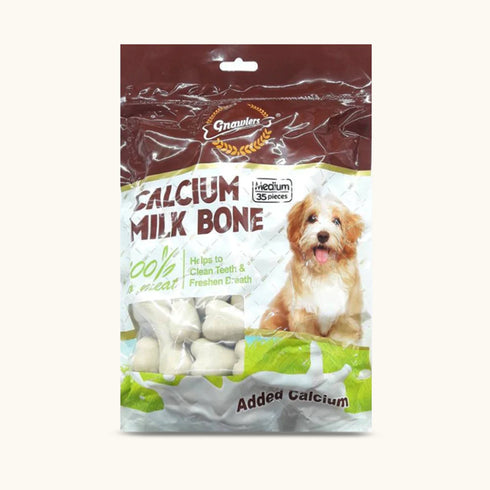 Gnawlers Calcium Milk Bone Dog Treats - Medium