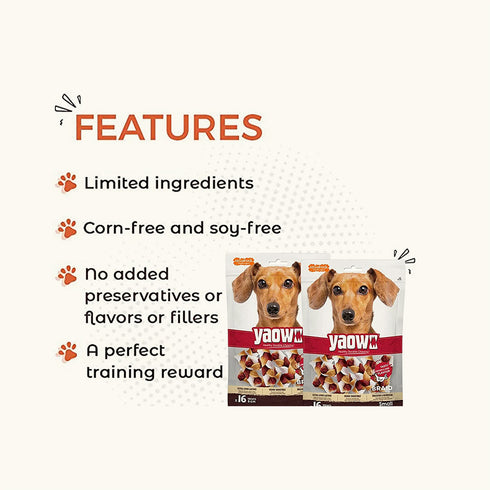 Gnawlers Yaowo Braid Chicken And Liver For Puppy Dog Treats (2.5 inch)