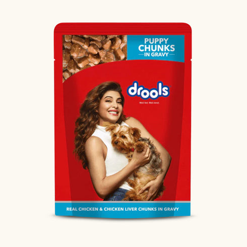 Drools Real Chicken & Chicken Liver Chunks in Gravy Puppy Wet Food - 150 gm