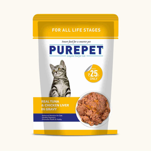 Purepet Real Tuna & Chicken Liver in Gravy Cat Wet Food