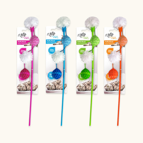 AFP Modern Cat Fluffy Wand Teaser Toy For Cats