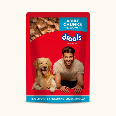 Drools Real Chicken & Chicken Liver Chunks in Gravy Adult Dog Wet Food